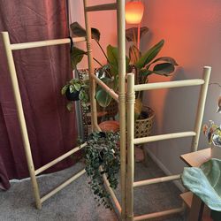 Bamboo Room Divider, Plant Shelf