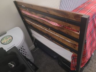$75 Twin wood metal bed frame