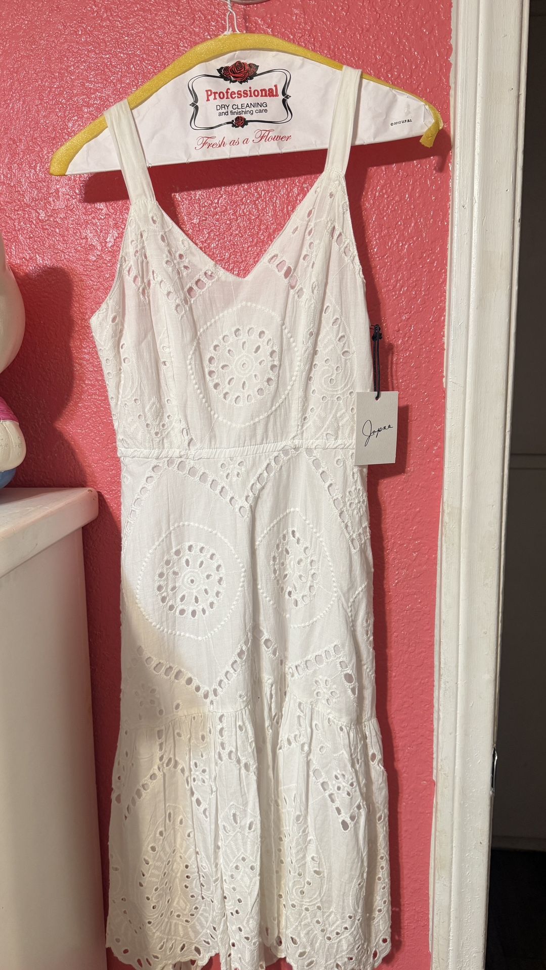 Japna White Eyelet Mini Dress