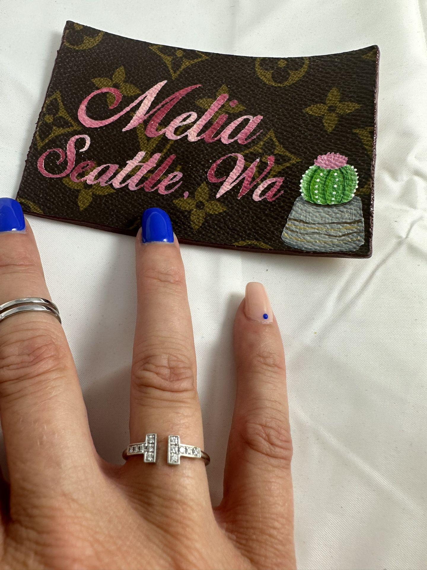 Tiffany White Gold Diamond T Ring 