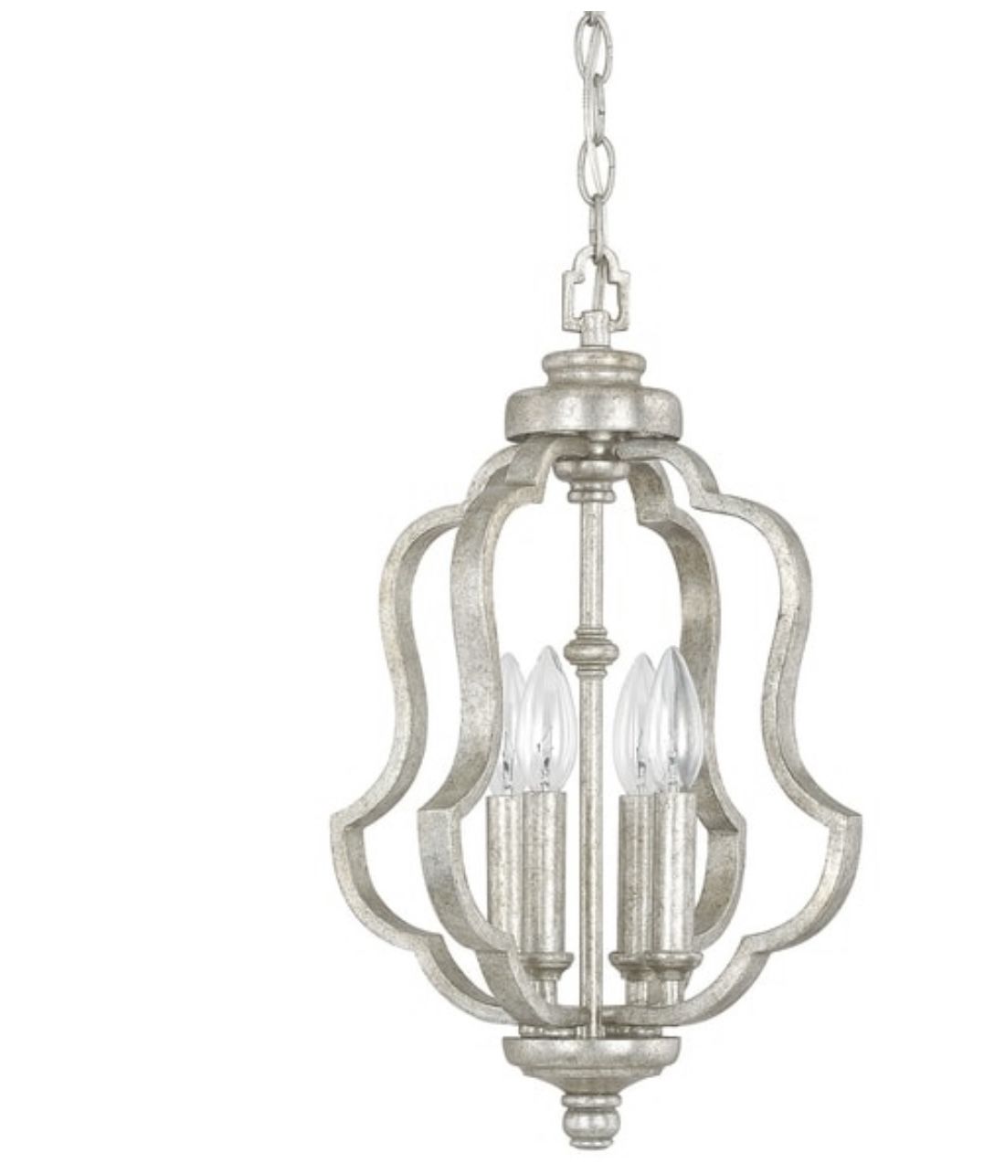 Blair 4 Light 12" Wide Taper Candle Pendant. Finish: Antique Silver. Height:18.5 in. Width:12 in. Open box inspected: MSRP $398.00. Our Price $201 + s
