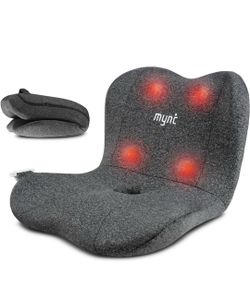 (New in Box) Mynt Lower Back Massager, Valentines Day Gifts for Him Her, Lumbar Hip Rolling Massage Seat Cushion with Heat, Foldable Ergonomic Suppor