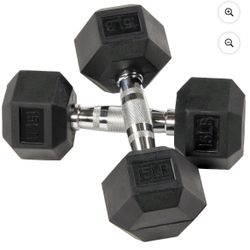 15lb Rubber Coated Dumbbells, Pair