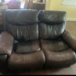 Leather Recliner Sofa Set