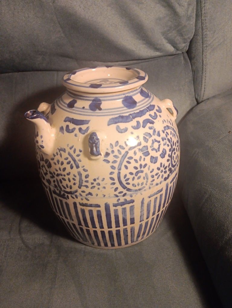 19th Century Chinese Hand Painted Wine Jug..can HOLD Water OR Rice OR Similiar.