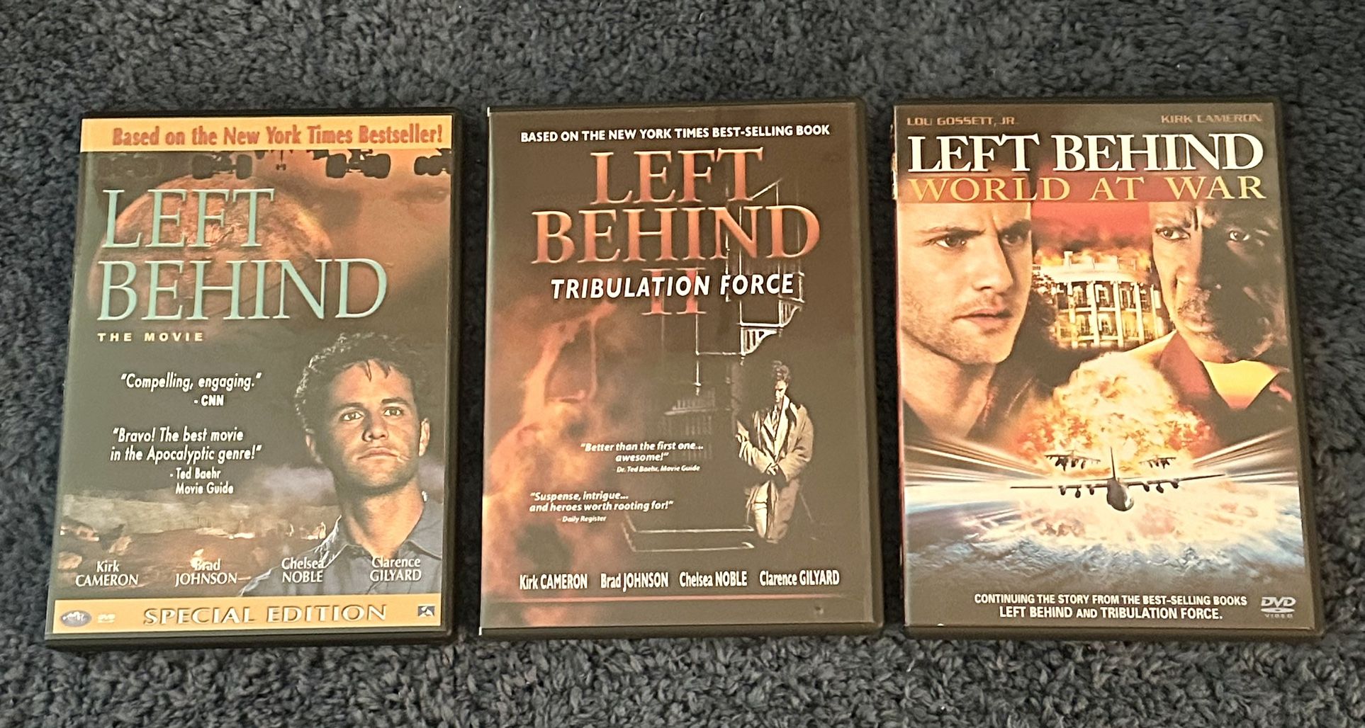 Lot Of 3 DVD Movies - Left Behind/Tribulation Force/World At War (2000-2005)