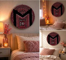 Mandala dotting wood canvas