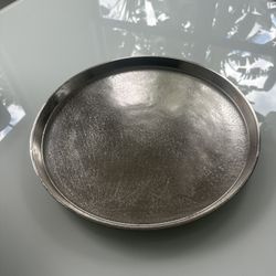 Crate & Barrel Round Metal Serving Tray