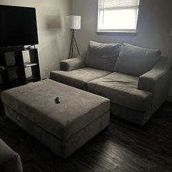Grey Couch And Lounge  Chair  W/ Ottoman