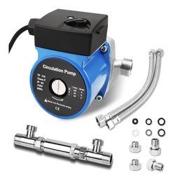 Hot Water Recirculating Pump Recirculation System & BSP 3/4" w/NPT 1/2" Adapter, Sensor Valve 304 Stainless Steel Bybass Valve Kit for Instant Hot Tan