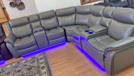 Leather sectional led/recliner sectional Same day delivery