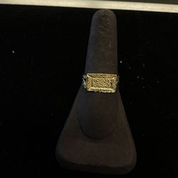 14k Nugget Signet Ring 38738-1