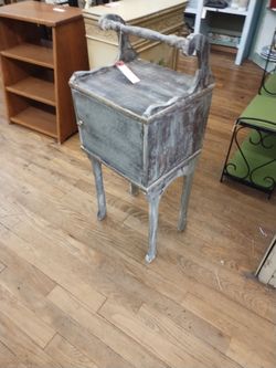 Vtg solid wood side table
