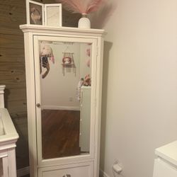 White Mirror Armoire