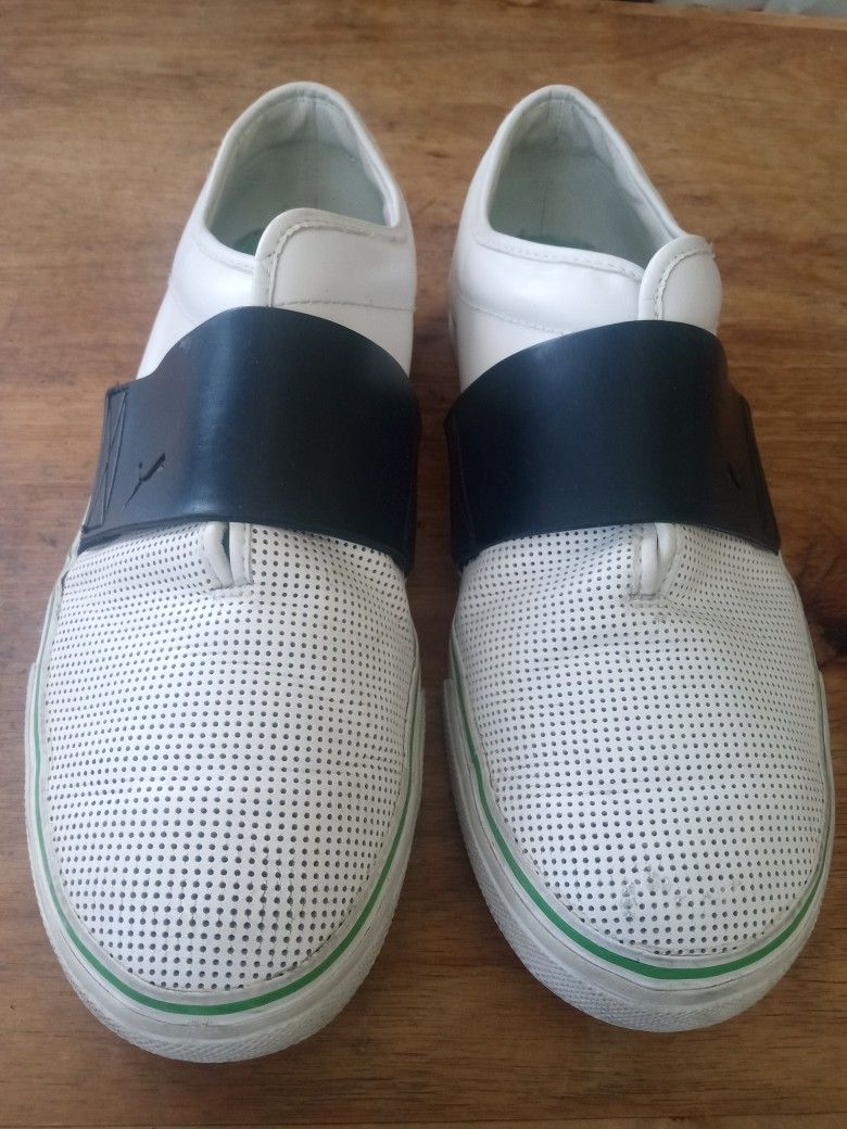 PUMA CROSS PERF LEATHER SLIP-ON SNEAKERS WHITE SHOES SIZE 11 MENS