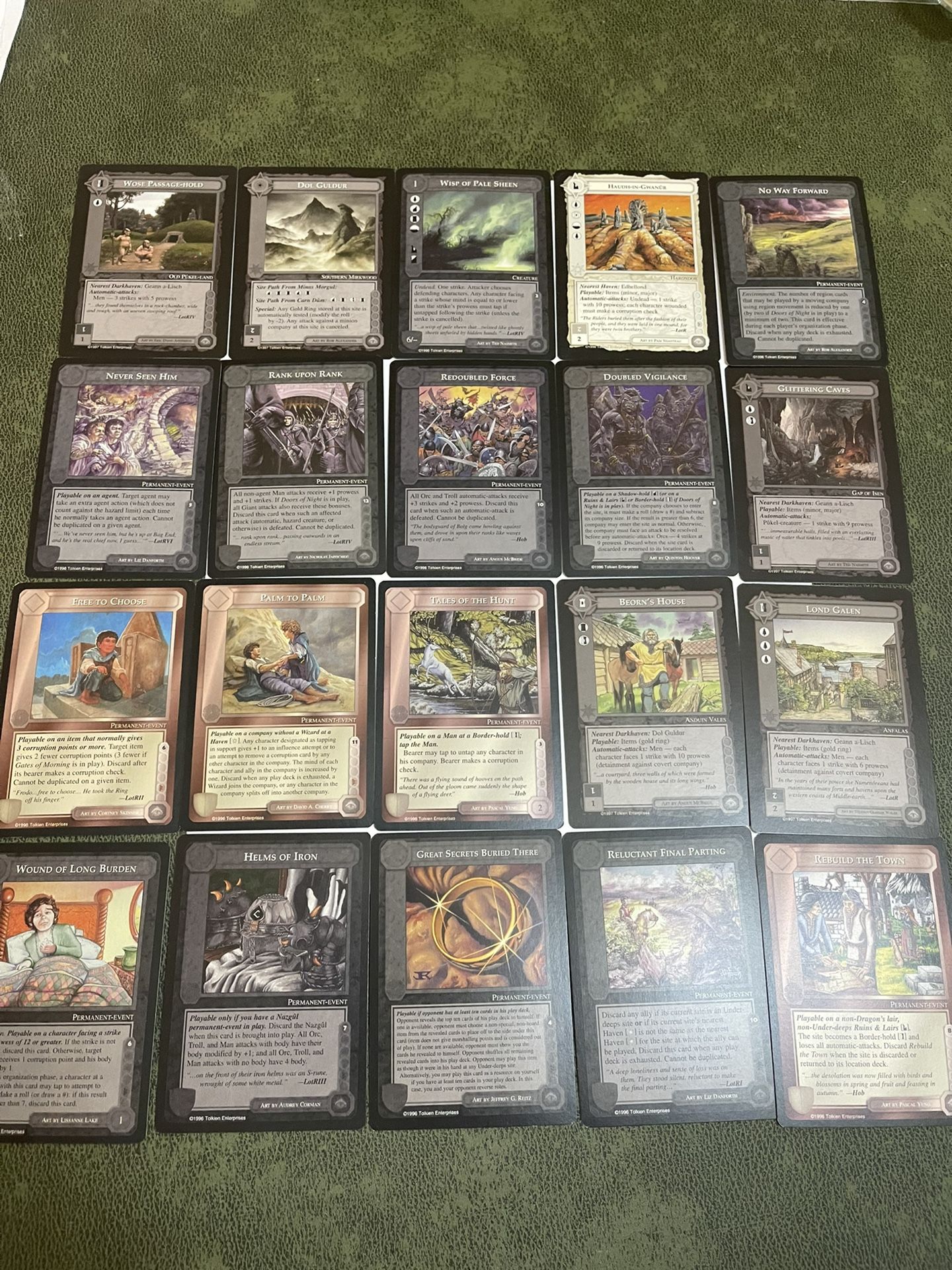lot of 20 LOTR middle earth ccg black border cards #7