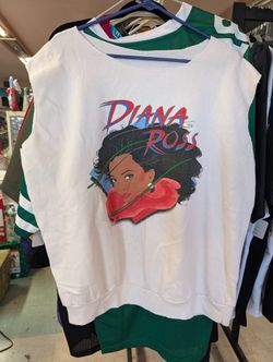 Vintage Diana Ross Sweatshirt Cut Off Sleeveless Magley USA Size XL