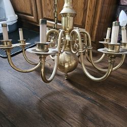 Antique HEAVY BRASS Chandelier
