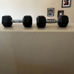 Used 20 lb Rubber Dumbbell Set 