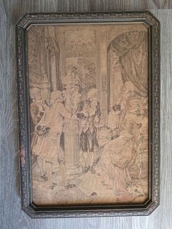 Antique Tapestry Palace Framed Picture