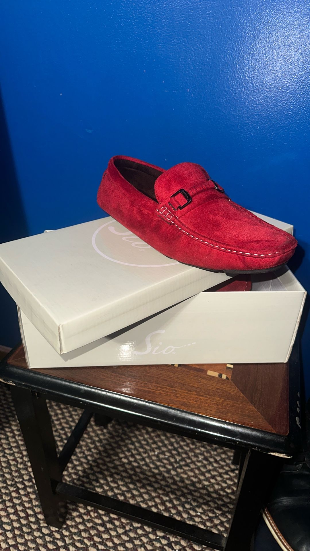 Red Suede Dress Up Shoes