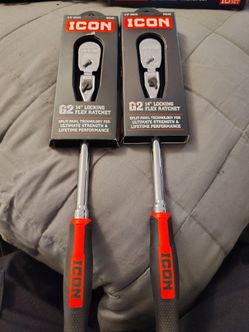 Icon G2 14' Locking Flex 3/8" Drive Ratchets.