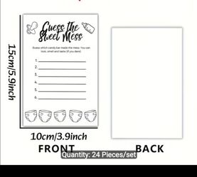 Guess the sweet mess game card