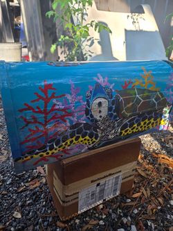Handpainted sea turtle mailbox brand new