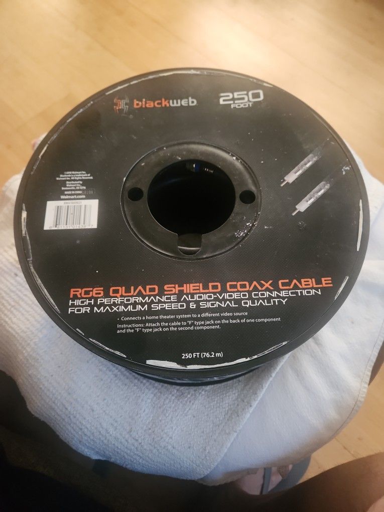 RG 6 Quad Shield Coax Cable 250 Foot