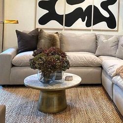 Brand New Ashley Savesto Charcoal And Ivory Modular Sectional 