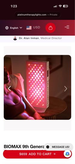 Biomax 300 with remote: red light therapy