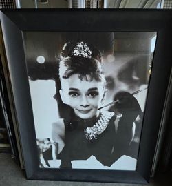 Audrey Hepburn Framed Black and White Print
