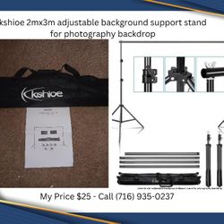 Adjustable background support stand for photography backdrop