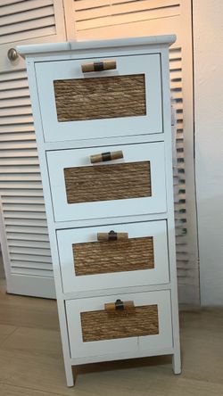 White Wood 4-Drawer Storage Cabinet