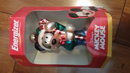 Disney Mickey Mouse European Style Glass mouth blown handcrafted ornament, year 2000, new mint