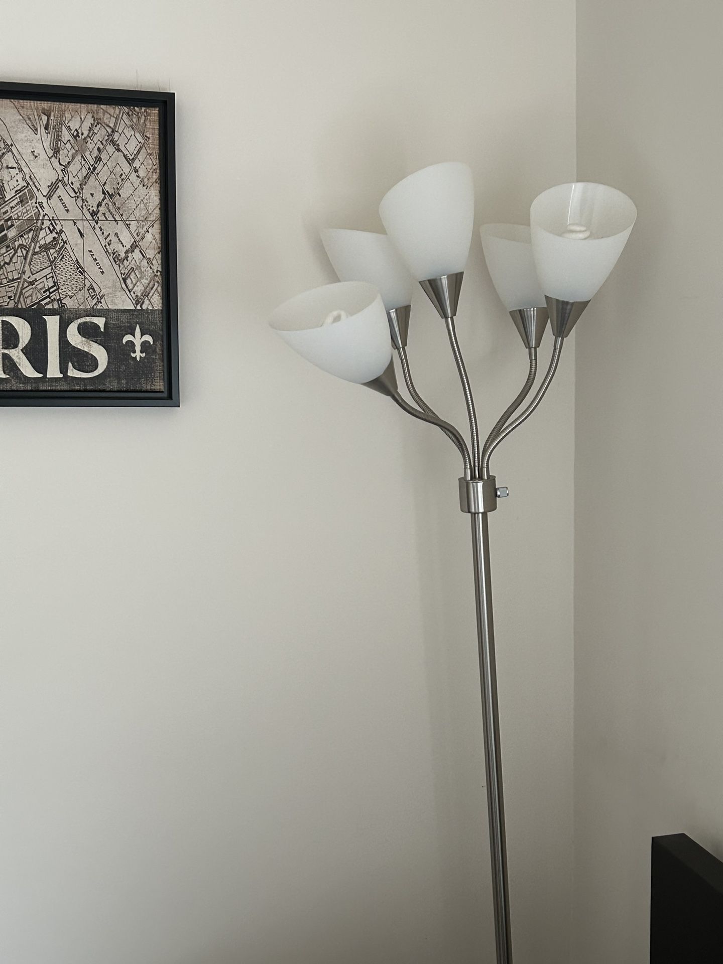 Multi Head Floor Lamp In Silver