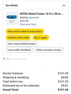 Intex above ground pool