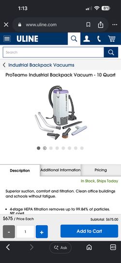 Backpack Vacuum