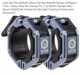 Lock-Jaw Flex Barbell Collars Olympic Barbell Clamps w/Magnet 2 Pcs