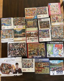 20 Puzzles (five hundred to one thousand pieces) with spinning puzzle board