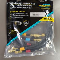 Mini-Split Ball Valve Hose Set - (2) 5/16" + (1) 1/4" (5' Black w/Tags)