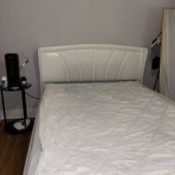 White Bed frame Mattress Included 