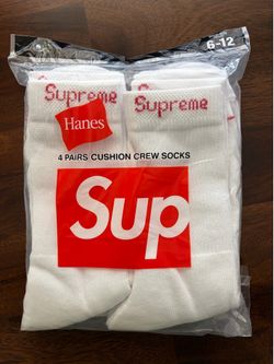 Hanes Supreme Cushion Crew Socks 4 Pairs Size 6-12