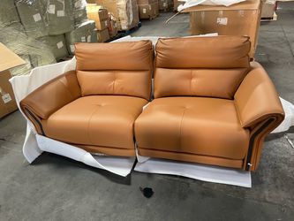 80-Inch Power Reclining Sofa, Modern Leather Upholstered Electric Recliner Couch, 2-Seater Living Room Sofa with Plush Padded Backrest & Wide Armrests