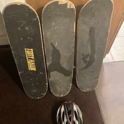 Skate Boards And Bike Helmet 