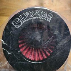 Kyostar 6 Inch (152mm) Neck High Flow Inlet Cold Air Intake Cone Replacement Dry Air Filter Red