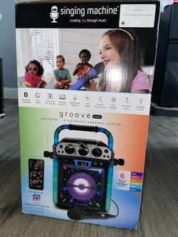 Singing Machine Groove Cube Hype Bluetooth, Stand Alone Karaoke Machine, LED  Lights, SML712BK, Black 