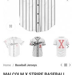 Malcom X Baseball Top For Sale