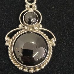Silver Onyx Charm