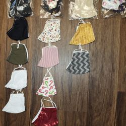 NWT (Some Bags Missing Tags) Lot of 14 Misc Standard Sz Face Masks & 1 Lg Butterfly Print Face Mask in Flawless Condition